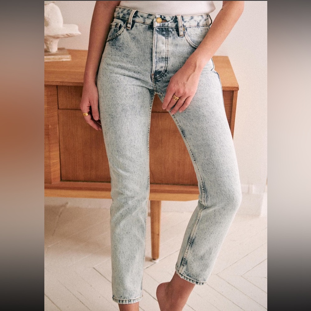 Sezane Light Wash Straight Leg Jeans